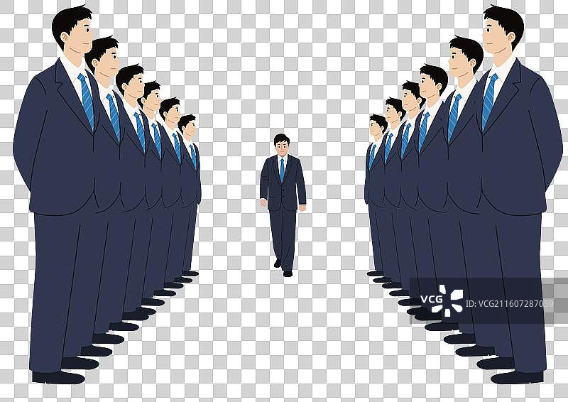 商务男性职场上班西装正装正式出席会议保安安保男人男性场合站立姿势插画图片素材