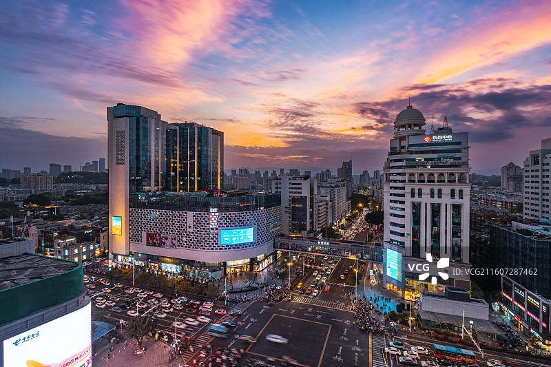 福州东街口晚霞图片素材