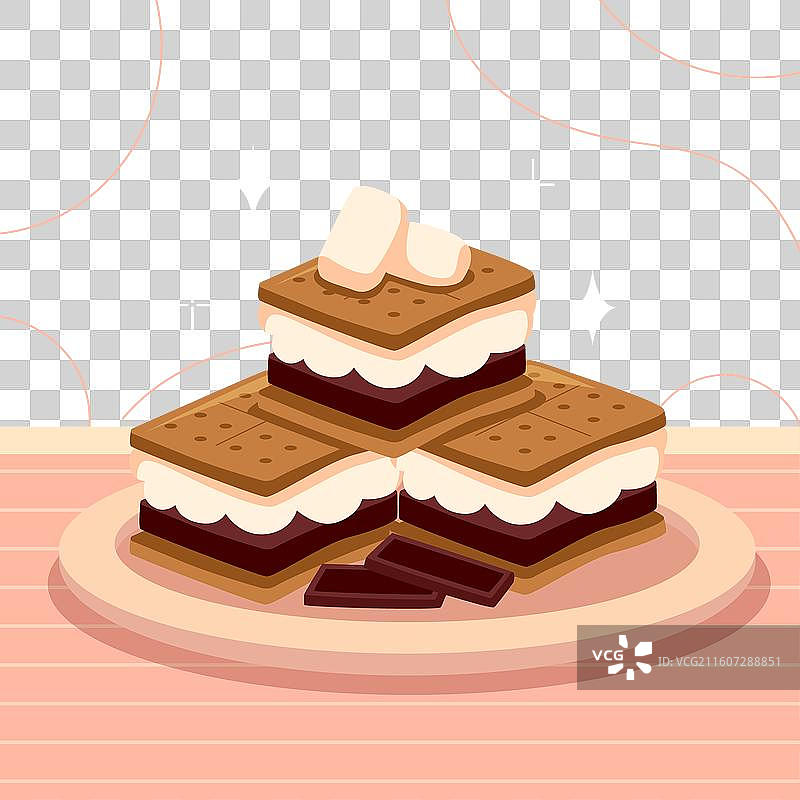 扁平化设计甜美棉花糖图片素材