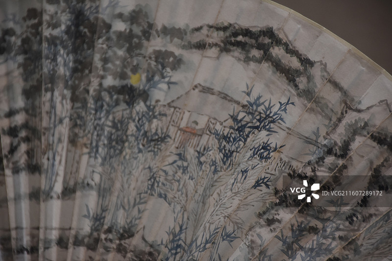 浙江省杭州市，中国扇文化博物馆，扇子图片素材