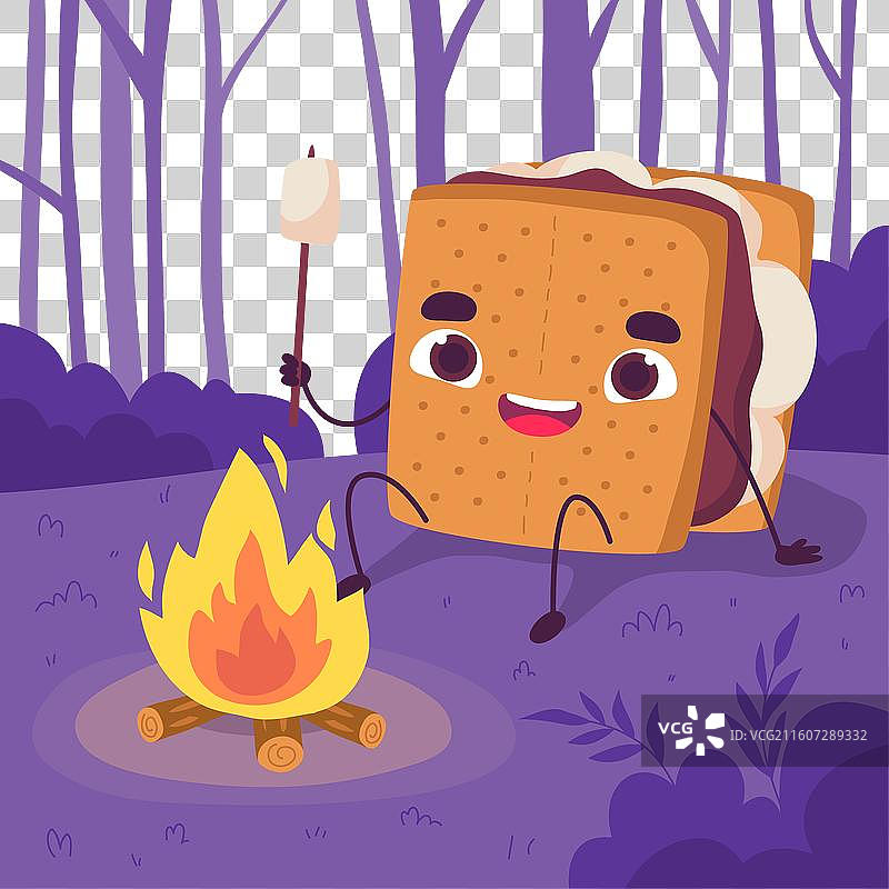 手绘美味的斯莫尔饼图片素材