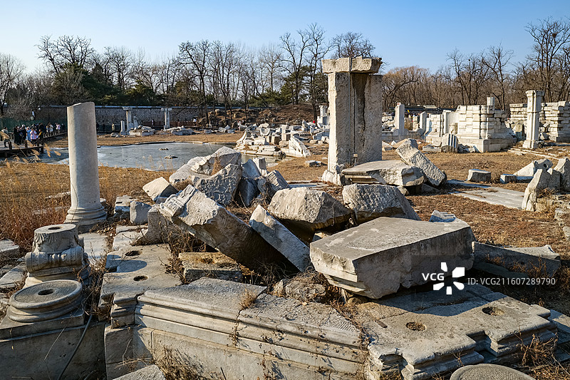 北京圆明园遗址公园-长春园-西洋楼景区-谐奇趣图片素材
