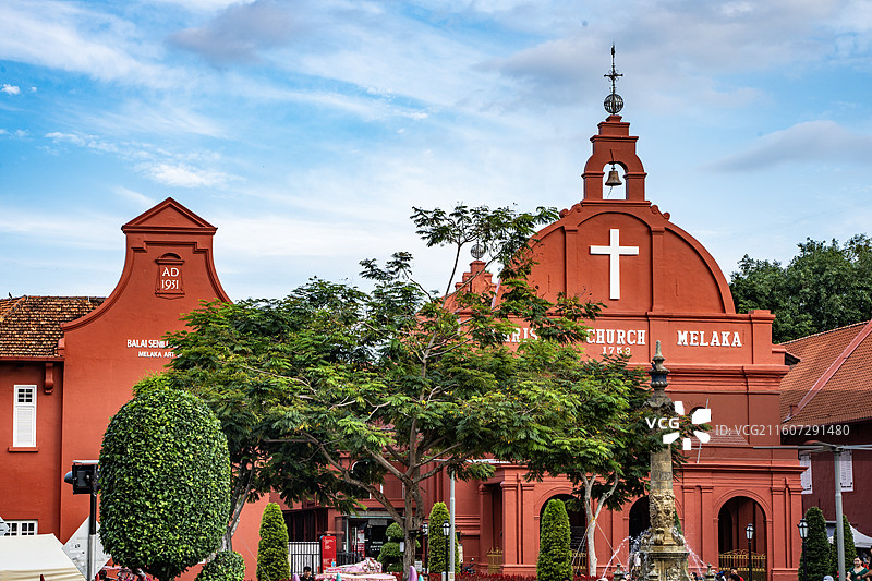 马来西亚马六甲荷兰红屋图片素材