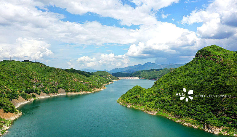 航拍京西门头沟的春夏秋季节图片素材