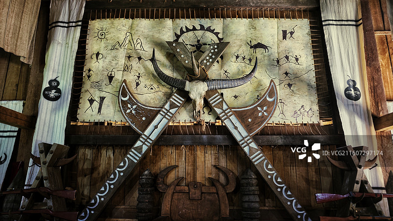 云南 · 临沧 沧源 翁丁佤寨 佤王府图片素材