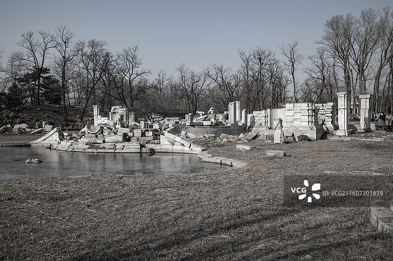 北京圆明园遗址公园-长春园-西洋楼景区-谐奇趣图片素材