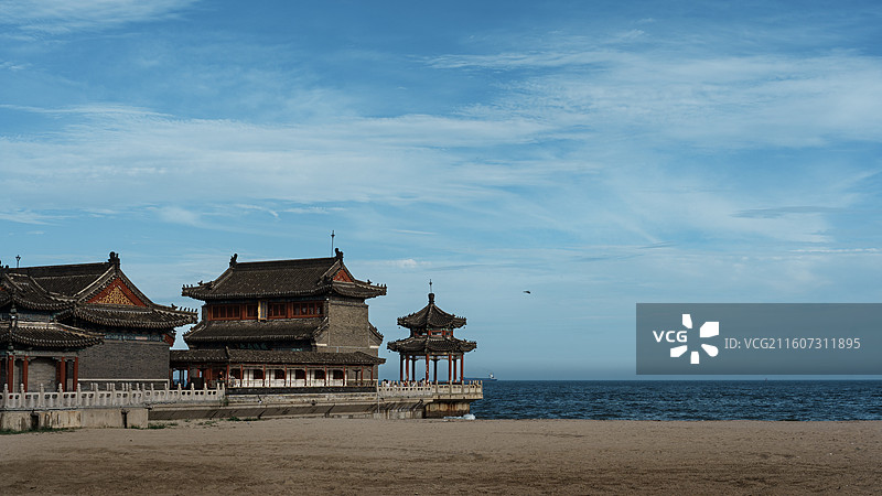 天下第一关 山海关 长城入海图片素材