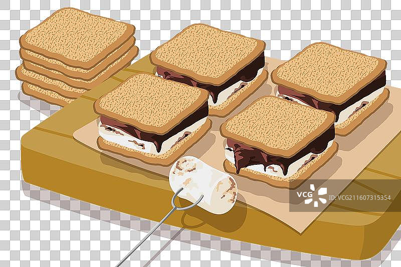 扁平化的斯莫尔斯甜点图片素材