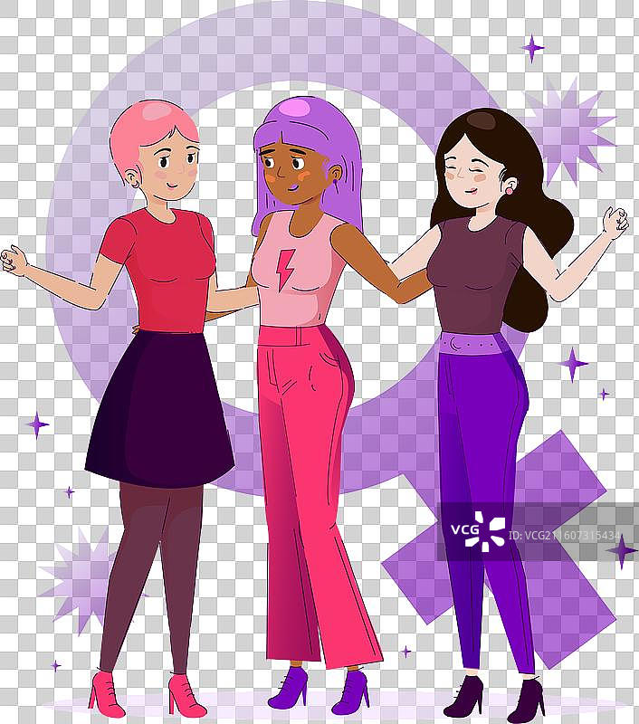 渐变彩虹女性平等日图片素材