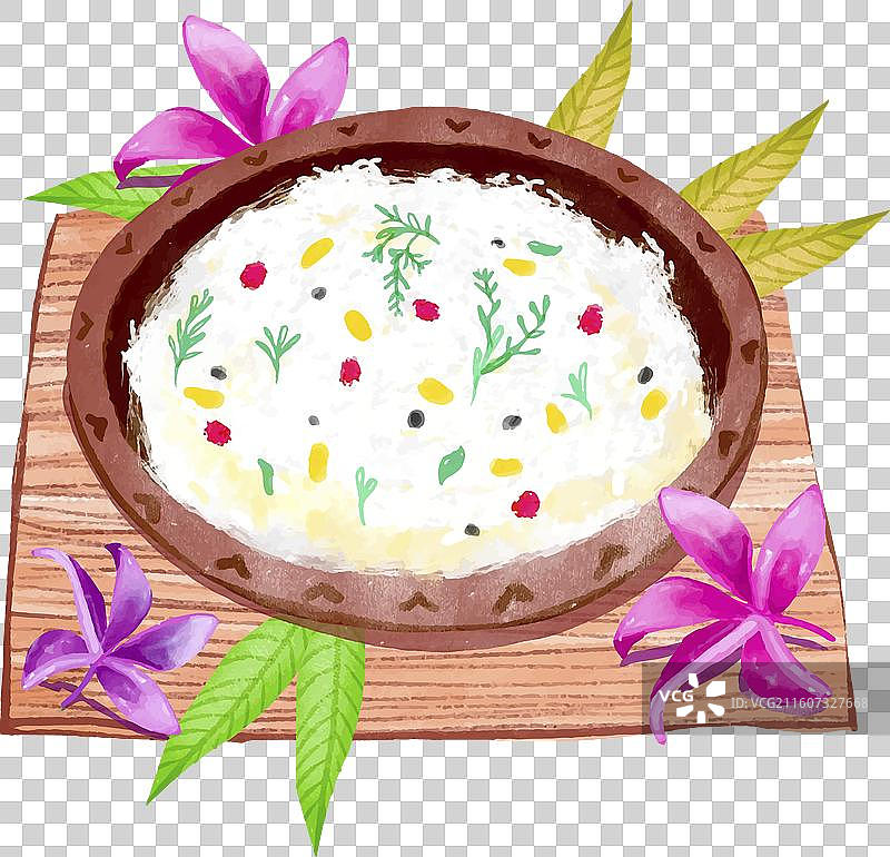 手绘水彩画戈帕尔卡拉图片素材