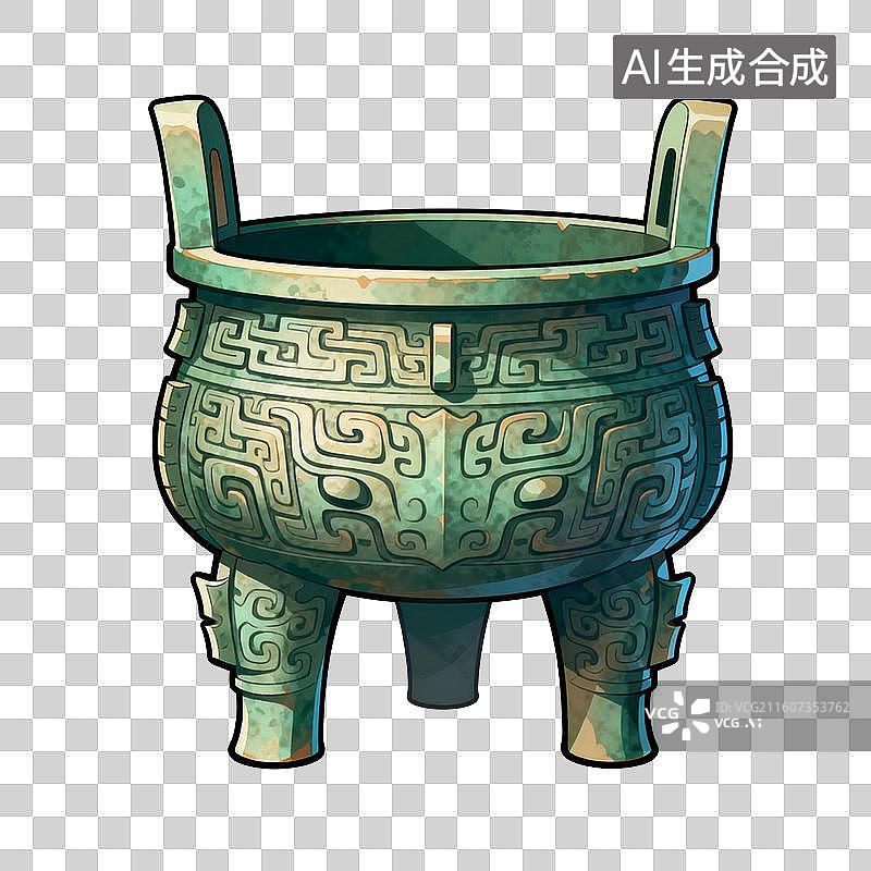【AI数字艺术】古风青铜鼎中式装饰文案背景素材图片素材