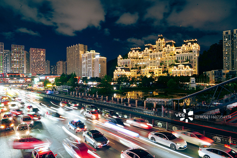 贵阳市的车水马龙图片素材