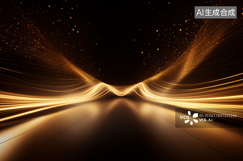 【AI数字艺术】黑金线条企业年会颁奖典礼活动抽象背景图片素材