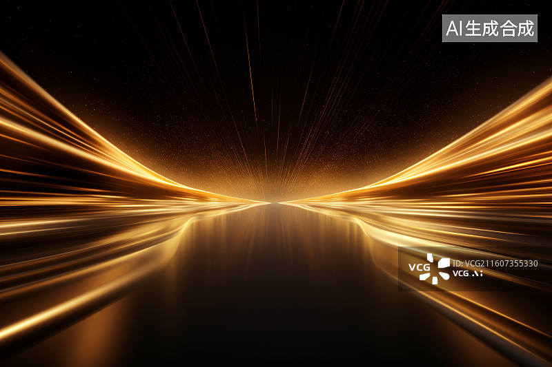 【AI数字艺术】黑金线条企业年会颁奖典礼活动抽象背景图片素材