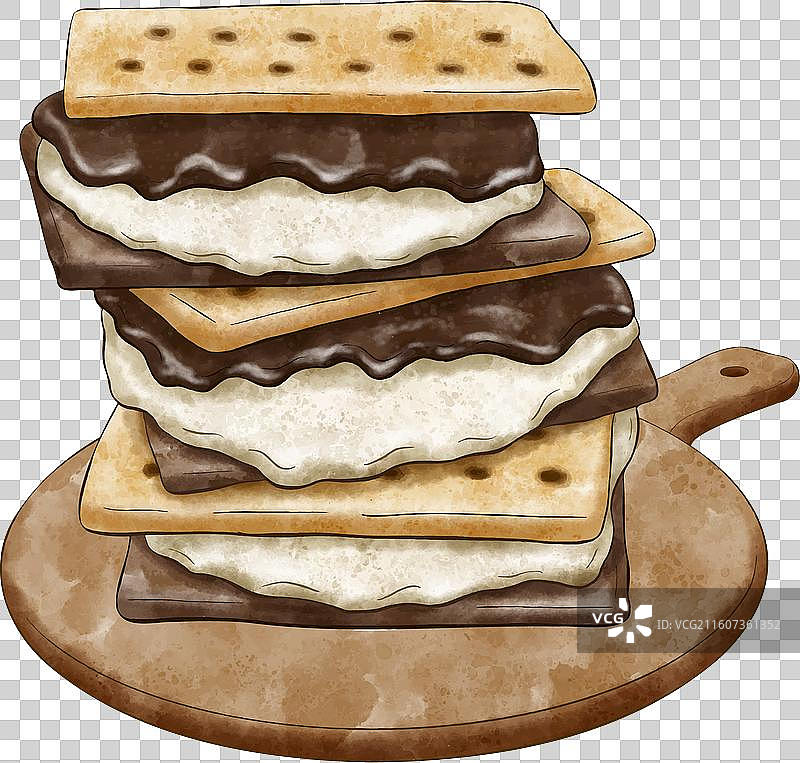 手绘水彩棉花糖图片素材