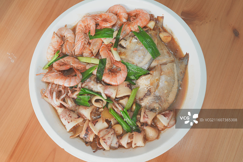 三种海鲜拼盘图片素材