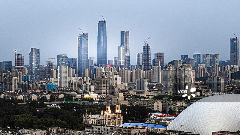 济南CBD 洪家楼教堂图片素材