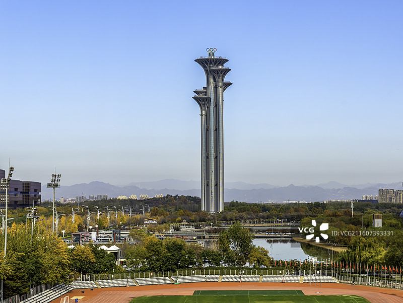北京奥林匹克塔秋景图片素材