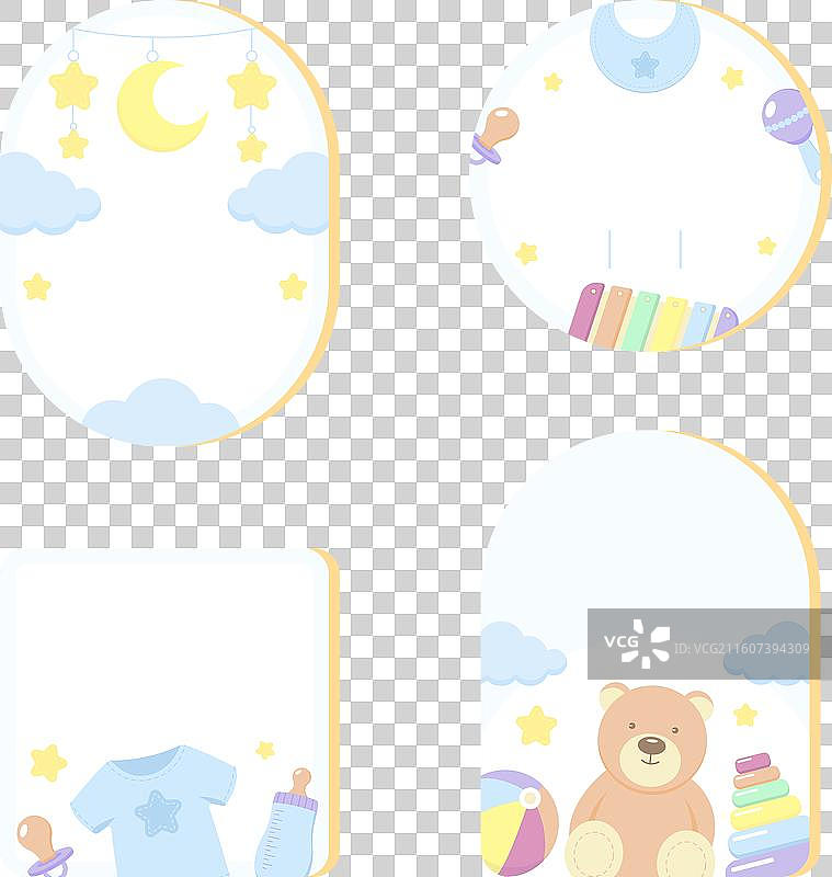 手绘婴儿送礼会庆祝标签图片素材