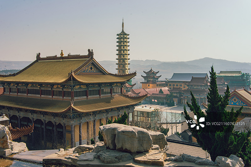 淄博博山正觉寺俯视图图片素材