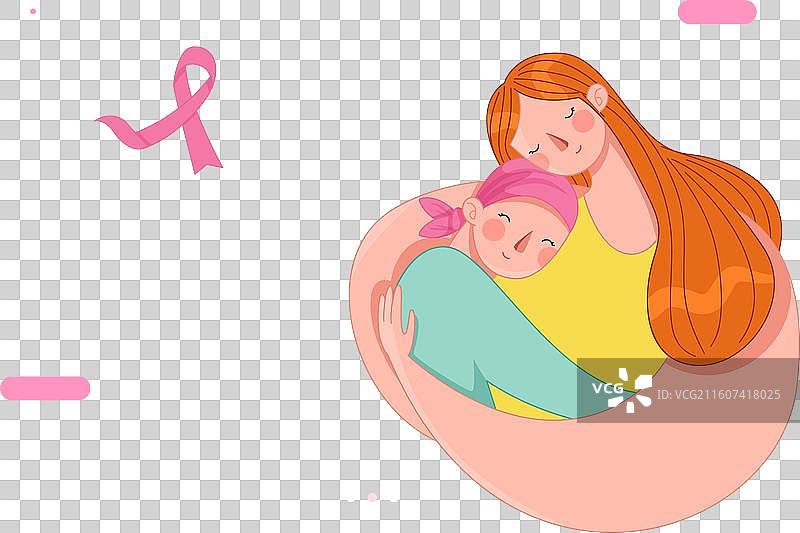 手绘国际反对乳腺癌日图片素材