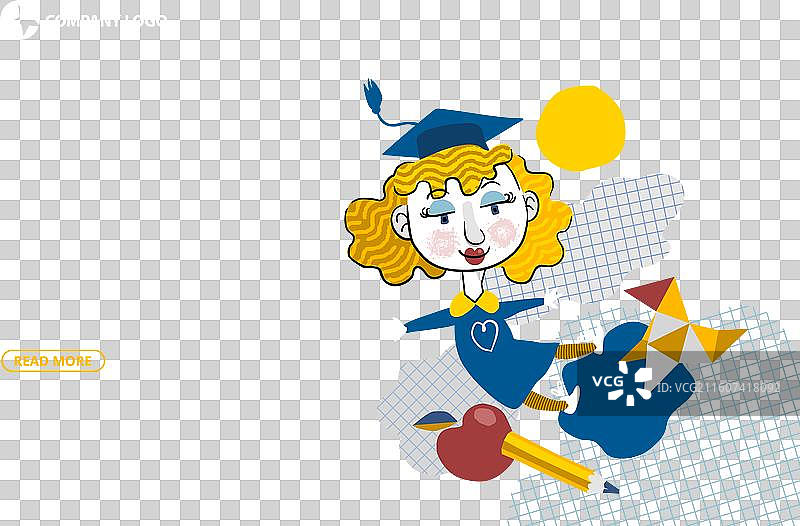 手绘教师节登录页模板图片素材