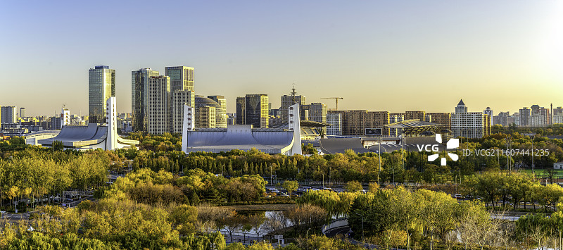 从国家体育场俯瞰北京城市风光图片素材