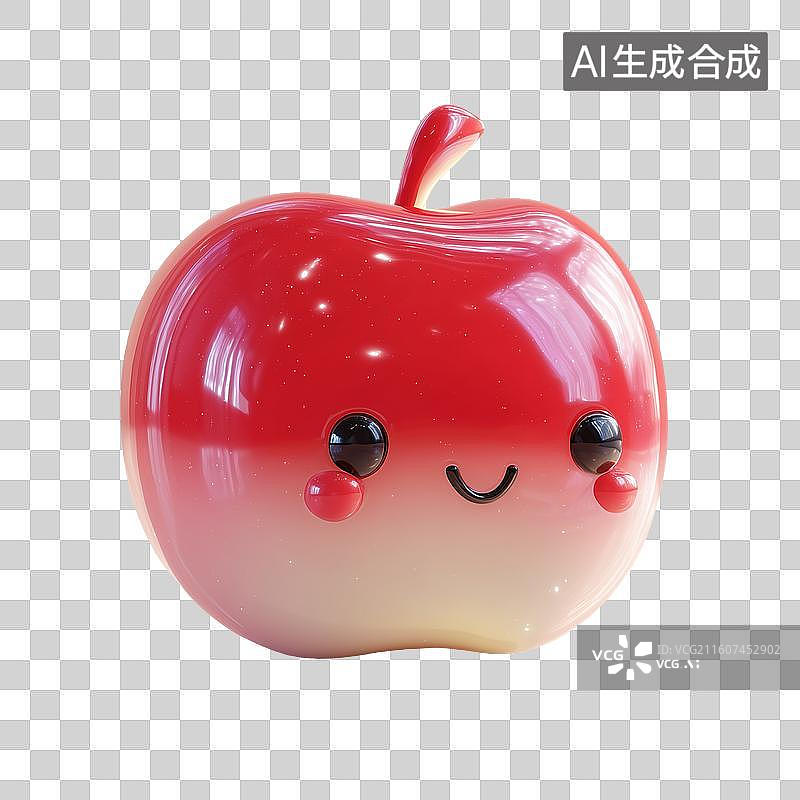 【AI数字艺术】可爱苹果吉祥物图片素材