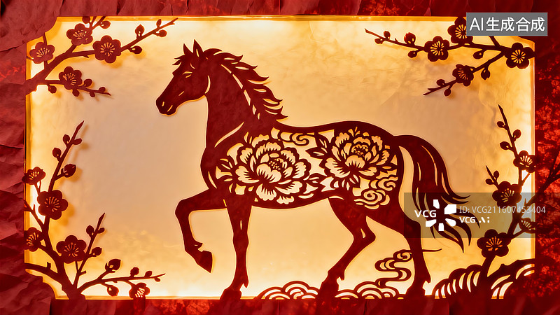 【AI数字艺术】新年背景，春节背景，马年，马，国潮中国风图片素材