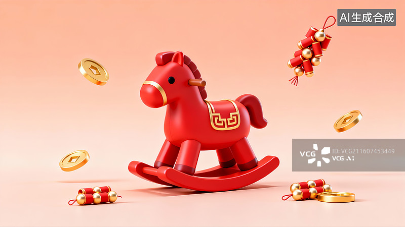 【AI数字艺术】新年背景，春节背景，马年，马，国潮中国风图片素材