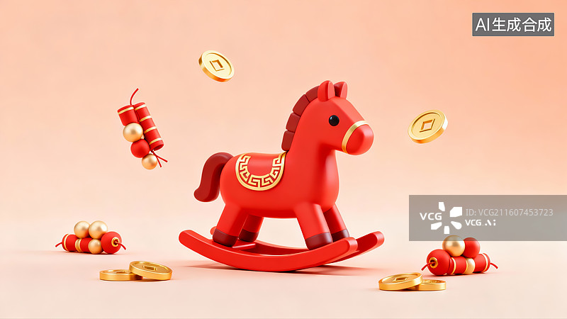 【AI数字艺术】新年背景，春节背景，马年，马，国潮中国风图片素材
