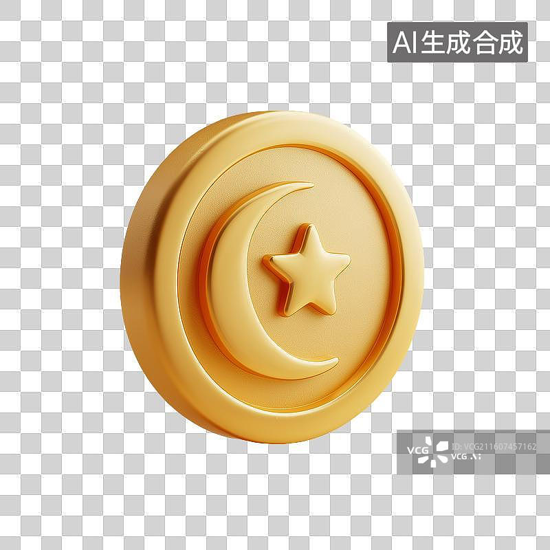 【AI数字艺术】星月令牌图标图片素材