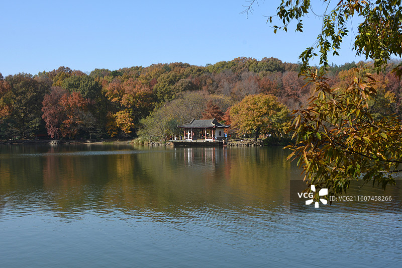 南京明孝陵景区紫霞湖图片素材