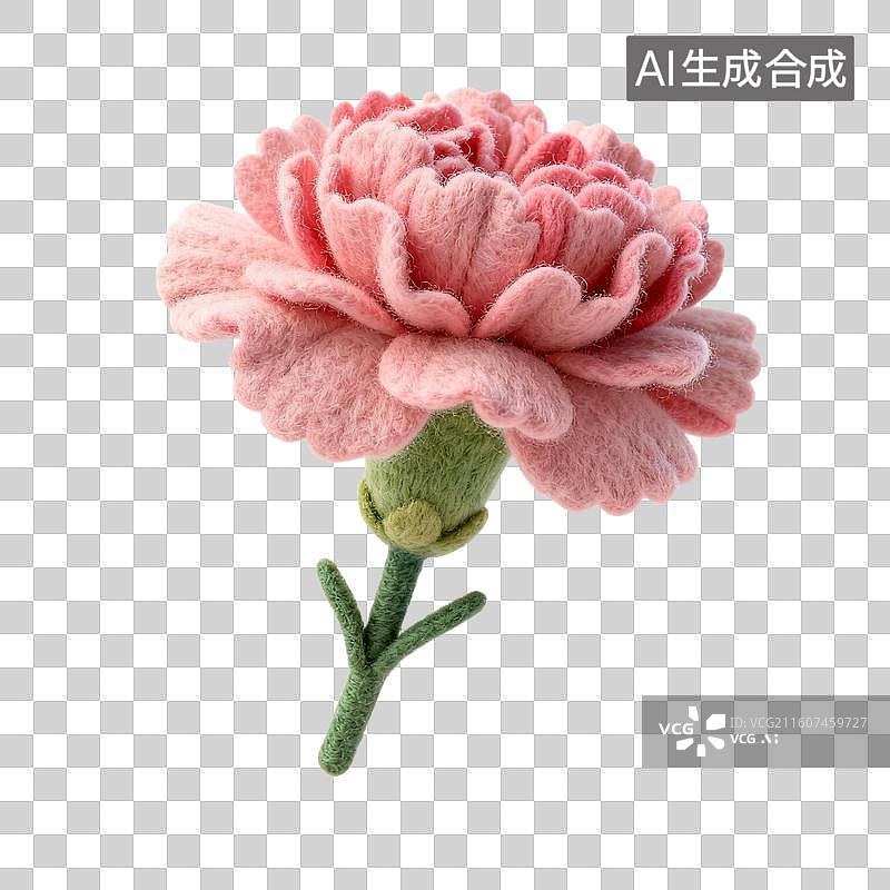 【AI数字艺术】精致毛毡粉色牡丹花图片素材