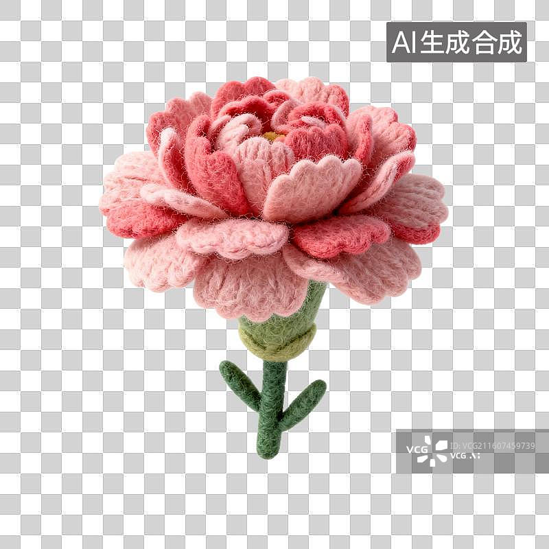 【AI数字艺术】精致毛毡粉色牡丹花图片素材