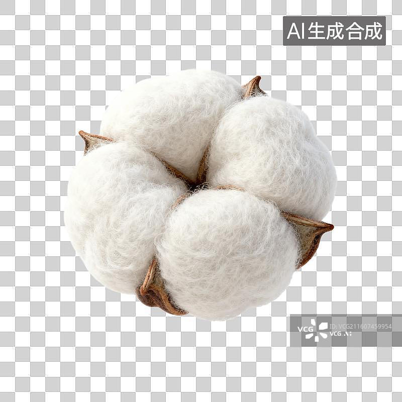【AI数字艺术】棉花棉桃的特写图片素材