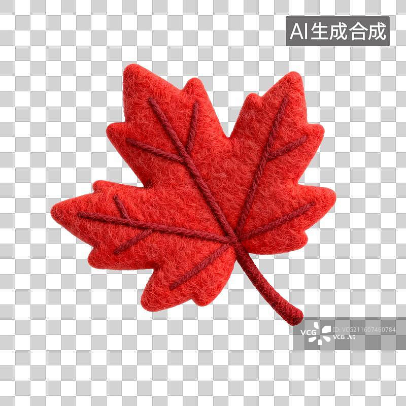 【AI数字艺术】红色毛毡枫叶展示图片素材