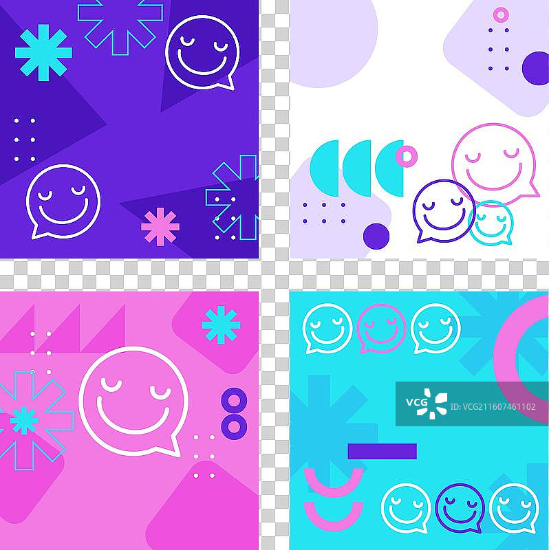 扁平化世界微笑日Instagram帖子合集图片素材