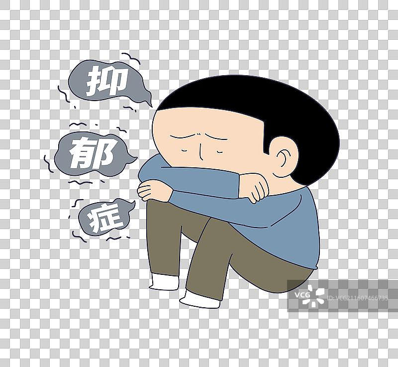 抑郁症患者，病人图片素材