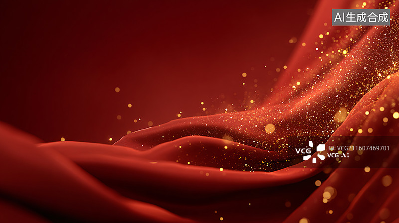【AI数字艺术】红绸金点奢华背景图图片素材