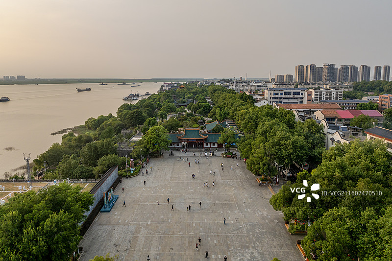 湖南岳阳楼景区日洞庭湖落夕阳图片素材
