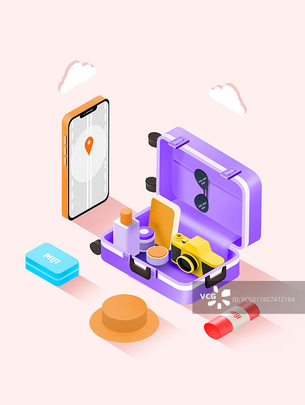 2.5D引导页 旅行日记图片素材