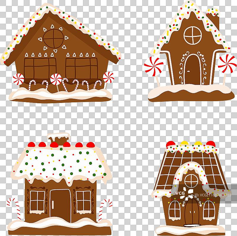 手绘姜饼屋合集图片素材