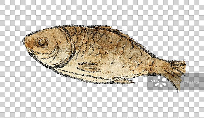 烤鱼美食插画元素图片素材