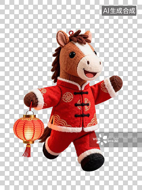 【AI数字艺术】3D卡通新年毛毡马图片素材