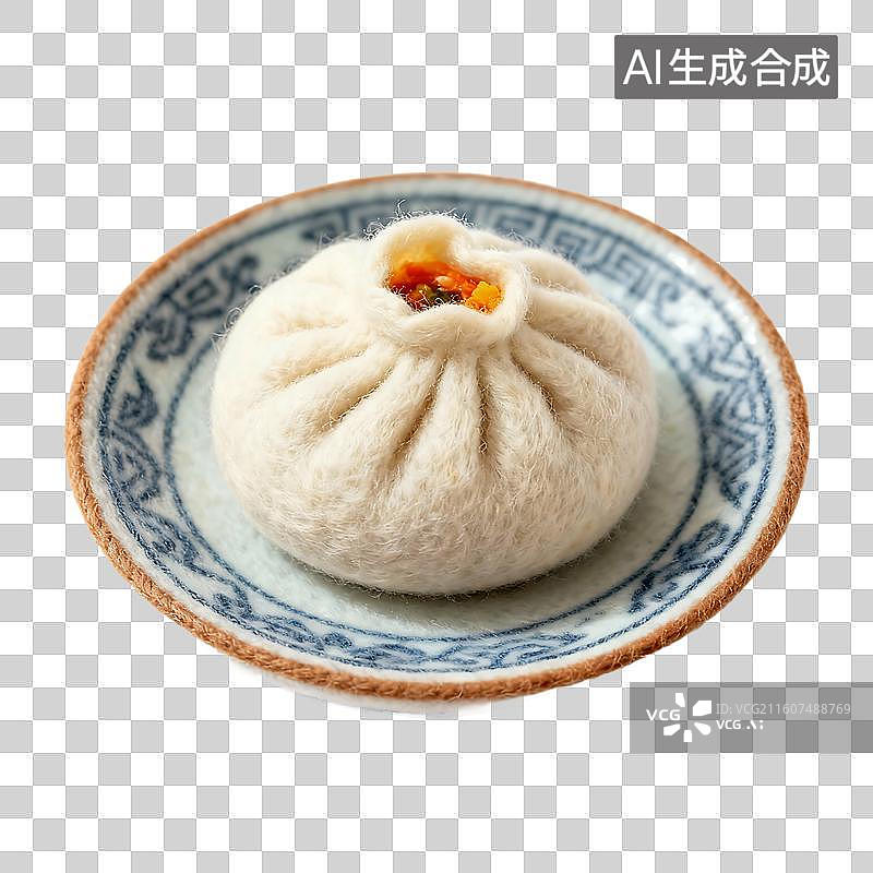 【AI数字艺术】可爱温馨毛毡风格年夜饭美食元素图片素材