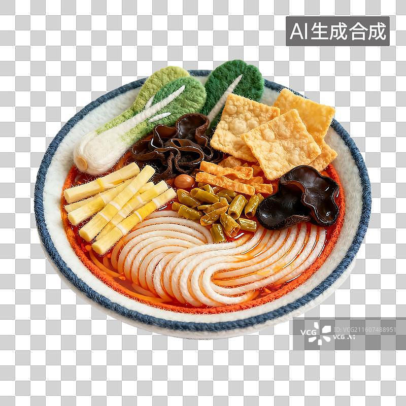 【AI数字艺术】可爱温馨毛毡风格年夜饭美食元素图片素材