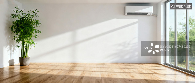 【AI数字艺术】空调清新风绿植送风场景图片素材