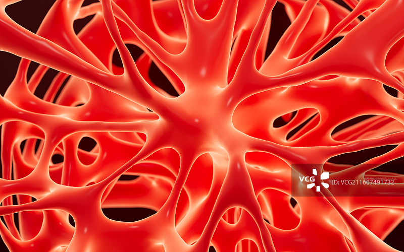 抽象多孔网格和神经纤维背景3D渲染图片素材
