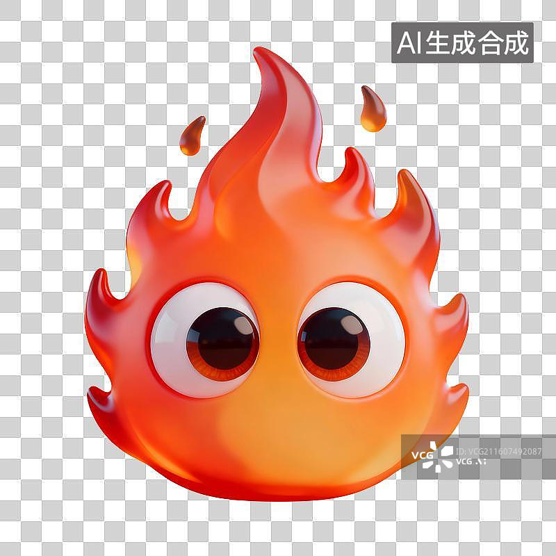 【AI数字艺术】3D渲染，粉色卡通火焰，燃烧，火苗，双十一，618，免抠元素图片素材